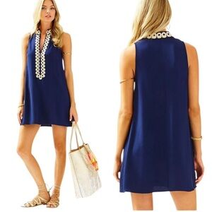 Lilly Pulitzer Jane Navy Shift Mini Dress Size 0